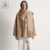 高级质感短款 Marc 羊毛围巾大衣女毛呢外套 MOP25冬季 新款 Polo