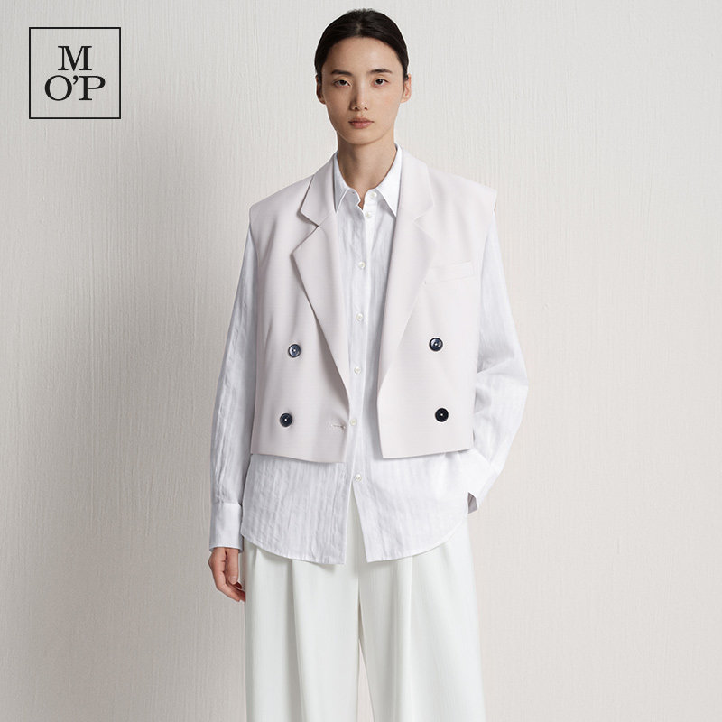 Marc O'Polo/MOP2026夏季新款白色流行条纹肌理长袖衬衫女士上衣