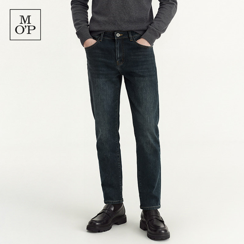 Marc O'Polo/MOP2026冬季新款蓝黑直筒裤经典百搭微弹牛仔长裤男