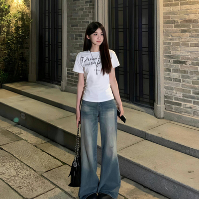 美式辣妹短款修身短袖T恤