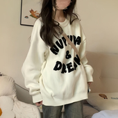 美式 外套chic宽松慵懒上衣 复古潮牌无帽卫衣女春秋oversize薄款