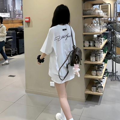 美式潮牌字母宽松短袖T恤女