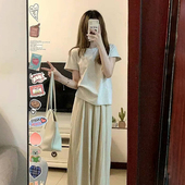 显瘦上衣简约百搭休闲体恤 高腰修身 正肩圆领纯棉短袖 T恤女夏短款