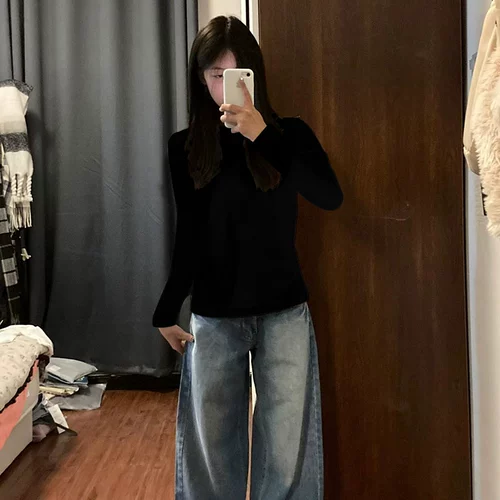 Сексуальный хлопковый осенний короткий приятный телу лонгслив, облегающий крой