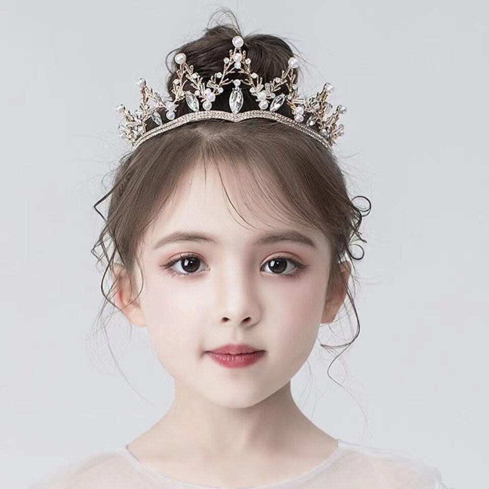 儿童皇冠头饰森系枝蔓发冠小女孩生日主持演出韩式轻奢公主王冠