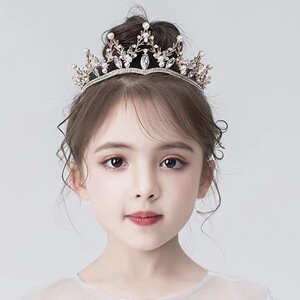 儿童皇冠头饰森系枝蔓发冠小女孩生日主持演出韩式轻奢公主王冠