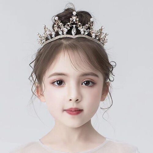 儿童皇冠头饰森系枝蔓发冠小女孩生日主持演出韩式轻奢公主王冠