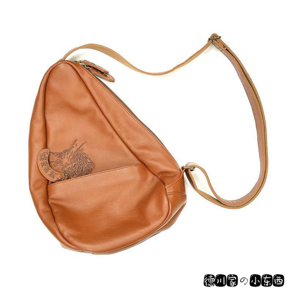 日本代购 dayan 达洋猫 橙色牛皮 休闲时尚 单肩包 斜挎包 水滴包
