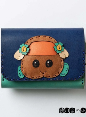 日本代购 OJAGA DESIGN PUI PUI 天竺鼠车车 蓝色 牛皮 钱包 钱夹