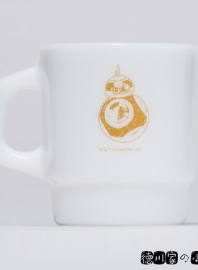 日本代购 Fire-King 经典玻璃杯 星球大战 BB-8 白色 马克杯