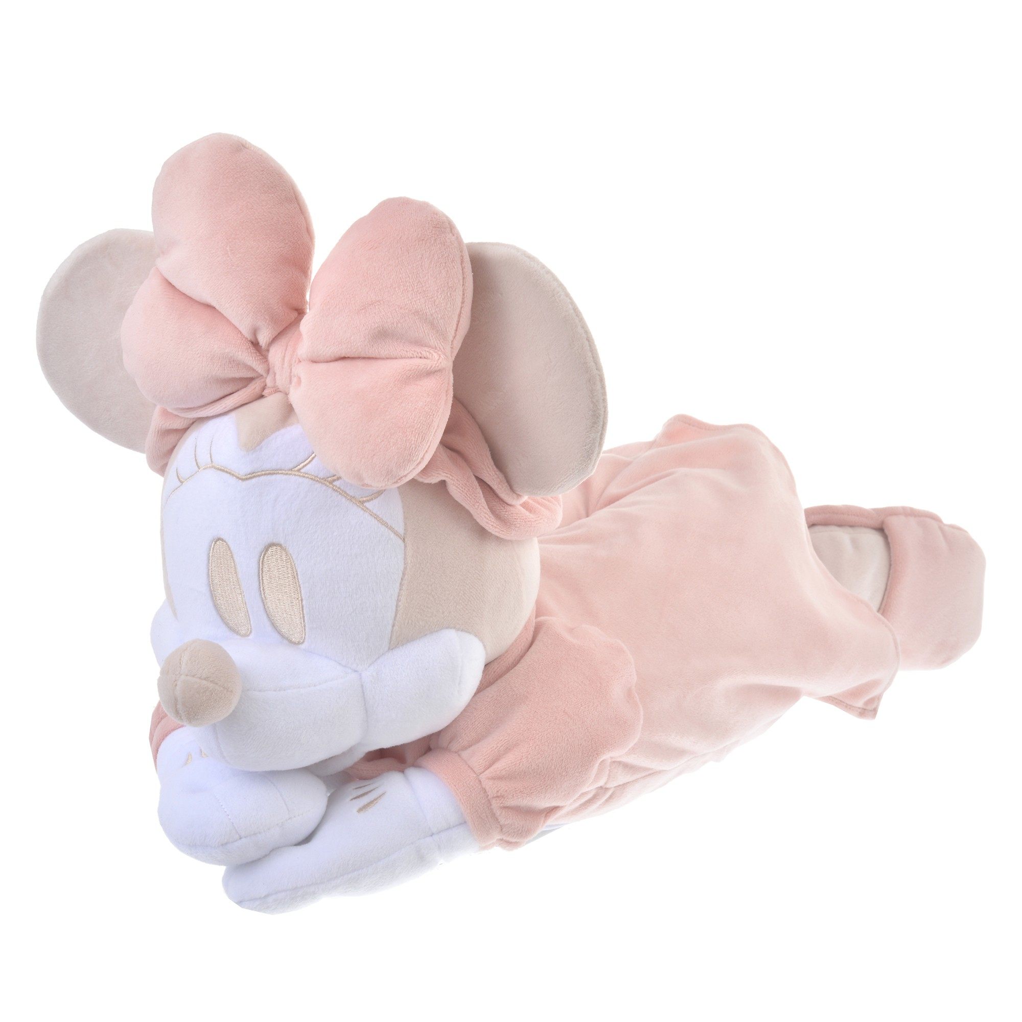 日本代购 米老鼠米妮 樱花粉 可爱趴卧毛绒公仔娃娃 纸巾套餐巾套