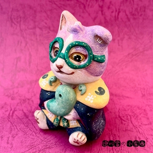 日本代购 匠人手工 民艺猫咪 勾玉 可爱 民俗 工艺 和风 小摆件