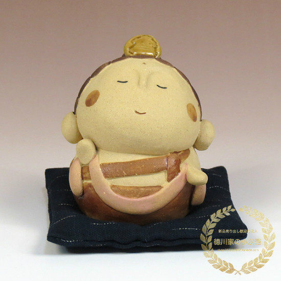 日本代购传统和风陶人形q版圣观音菩萨素烧陶土人偶娃娃摆件小号