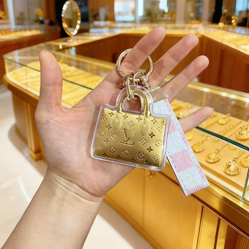 【包包款】爆款金色手包造型钥匙扣时尚包包挂饰送闺蜜女朋友礼物
