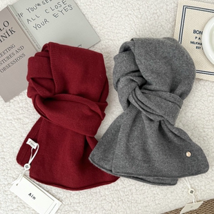 2025新款高级灰围巾女秋冬新款韩版纯羊毛加厚保暖护颈针织围脖潮