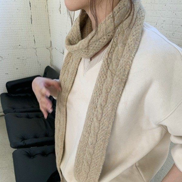 2025年围巾女 新款纯色秋冬新加厚麻花高端情侣护颈针织保暖围脖