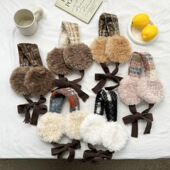 可爱毛绒耳罩女冬季 保暖骑行防风耳套羊羔绒护耳系带耳包耳捂子