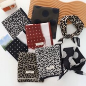 2025纯棉清新减龄红黑波点法式 饰造型头巾 文艺复古赫本风出游装