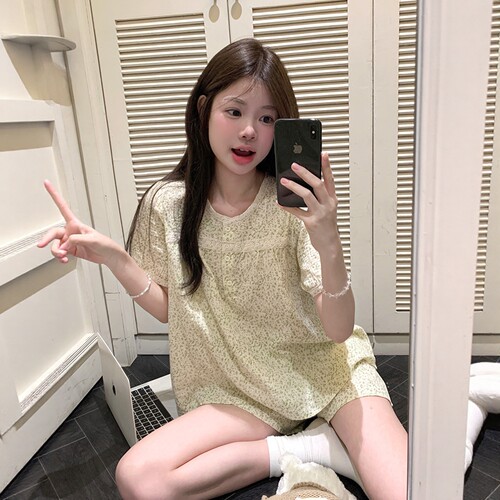 田园风小碎花睡衣女款夏季
