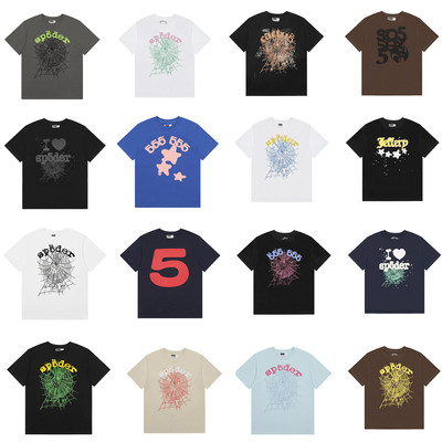 sp5der蜘蛛网印花纯棉T恤