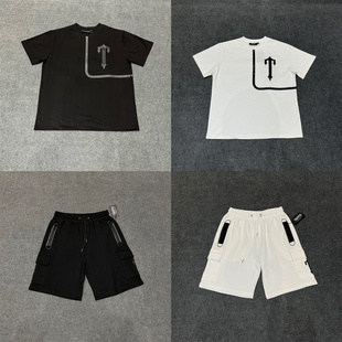 Trapstar街头风短袖T恤短裤套装男女打底衫夏季字母印花运动套装