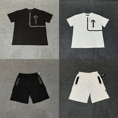 Trapstar街头风短袖T恤短裤套装男女打底衫夏季字母印花运动套装