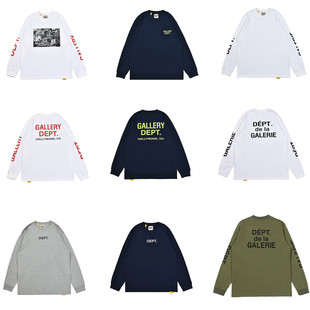 gallery dept美式潮牌高街圆领长袖男女ins情侣打底衫春秋体恤衫
