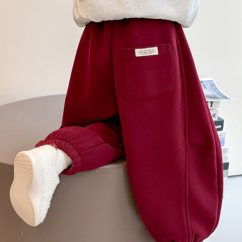 韩版男女童加绒弯刀裤冬季新款校园童装网红洋气潮流卫裤,童装/婴儿装/亲子装,裤子,淘宝优惠券,粉丝福利购,淘宝优惠卷