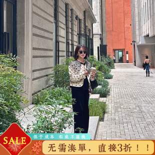 《momonaco》亚麻大波点外套 黑色设计感手工披肩