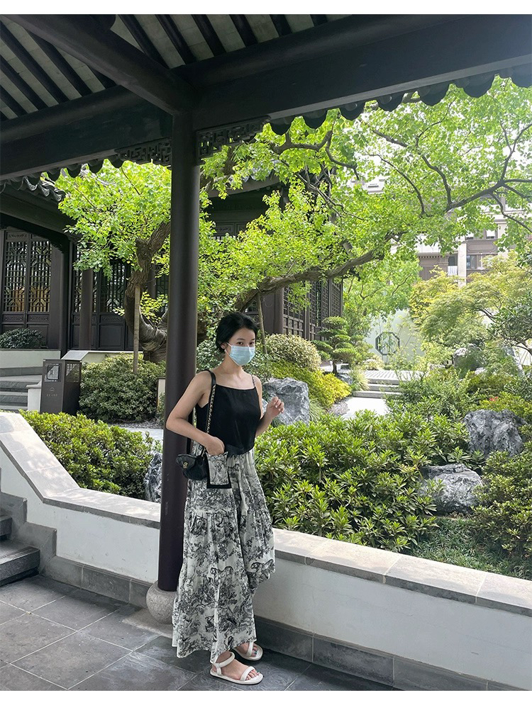 盘扣水墨汉服水墨新中式