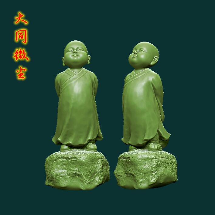 小和尚佛像3D模型圆雕图三维图STL雕刻   傲气小和尚宁静致远