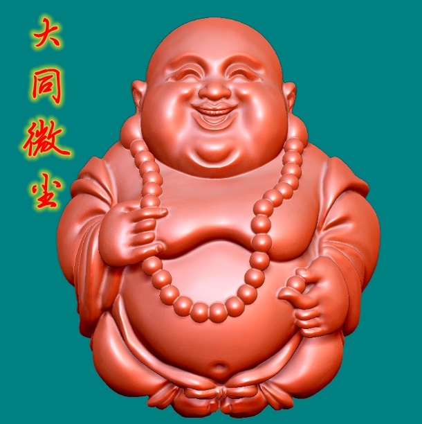 9132弥勒把件   圆雕图三维图STL雕刻素材3D打印立体图精雕