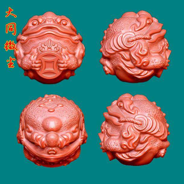 圆雕图三维图STL雕刻3D打印素材立体图精雕  9094金蟾球