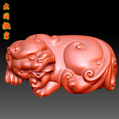 圆雕图三维图STL雕刻素材3D打印立体图精雕   手把件貔貅2