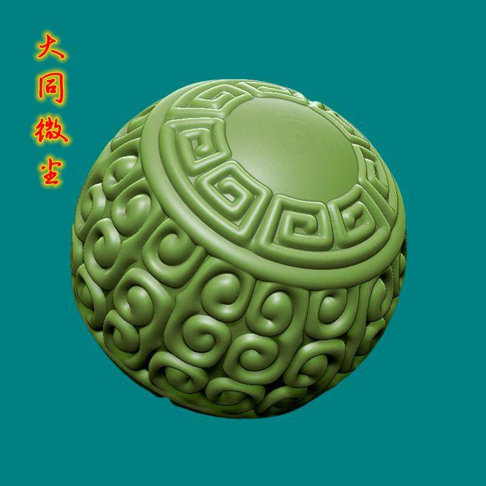 圆雕图三维图STL雕刻3D打印素材立体图精雕  回纹圆珠2