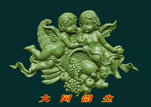三维立体图 圆雕图 四轴雕刻图 3D打印图 STL 模型 海螺天使宝宝