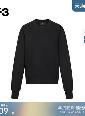 [季末折扣]Y3山本耀司秋冬女士卫衣运动宽松圆领套头重磅H44791