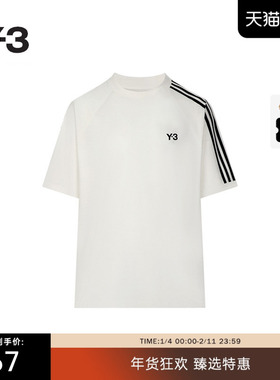 [季末折扣]Y3山本耀司情侣款T恤秋季圆领宽松运动纯棉短袖HZ8871