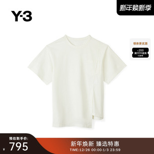 女士休闲T恤圆领落肩袖 Y3山本耀司春夏季 不规则IV5555