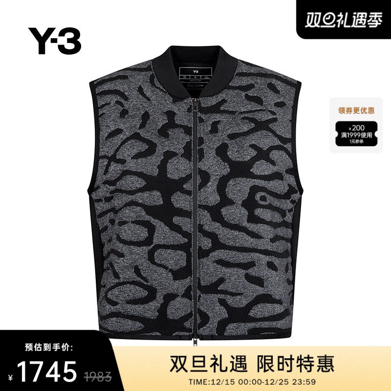 Y-3/Y3山本耀司女士秋季时尚马甲背心拉链无袖开衫IX0013