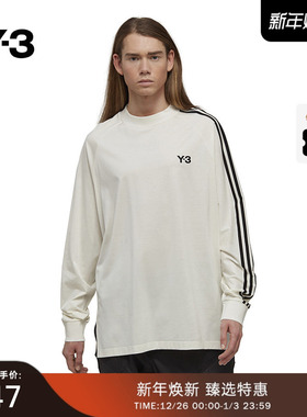 [季末折扣]Y3山本耀司秋季男女同款长袖圆领T恤 IA1421