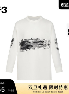 [季末折扣]Y3山本耀司情侣款长袖T恤秋冬运动宽松圆领印花IA3112