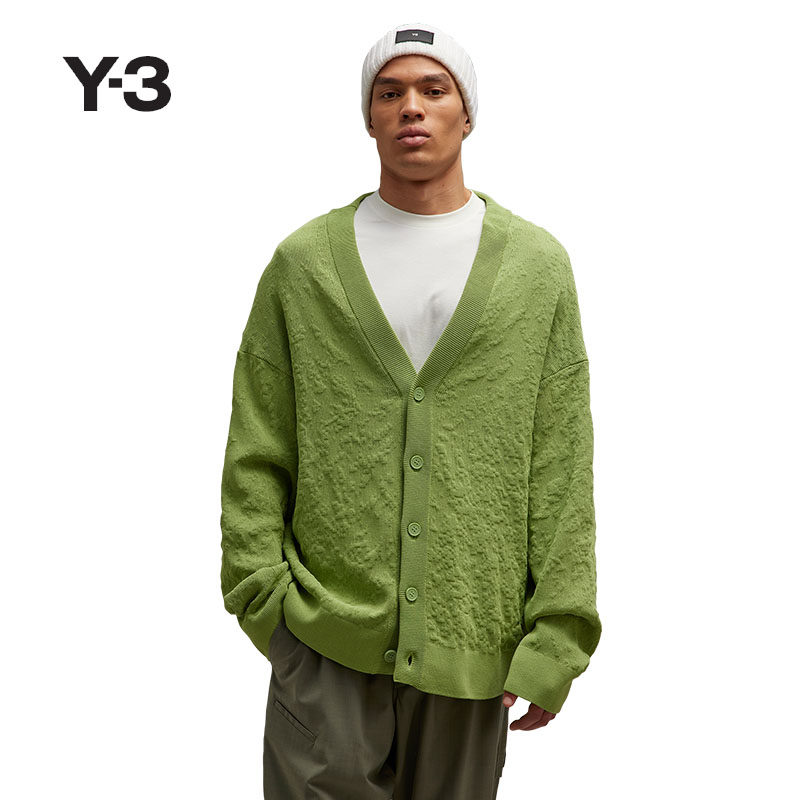 [季末折扣]Y3山本耀司春季情侣款上衣毛衣纽扣开衫针织衫IP7712