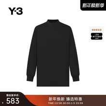 [季末折扣]Y3山本耀司秋冬季半高领宽松情侣款纯色长袖T恤H44787