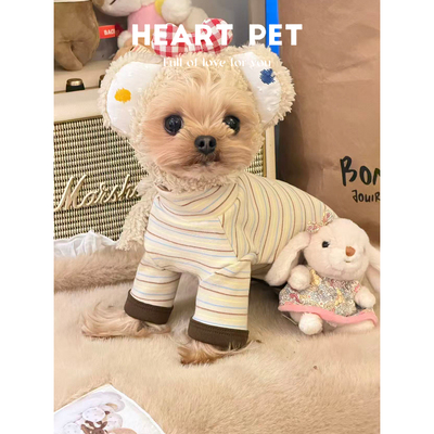 比熊泰迪西施小型犬四脚衣