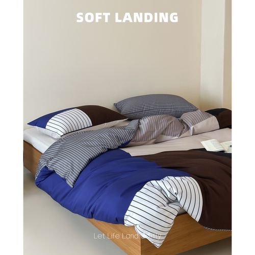 SOFT LANDING | 简约条纹全棉50S轻磨毛四件套秋冬保暖床上用品