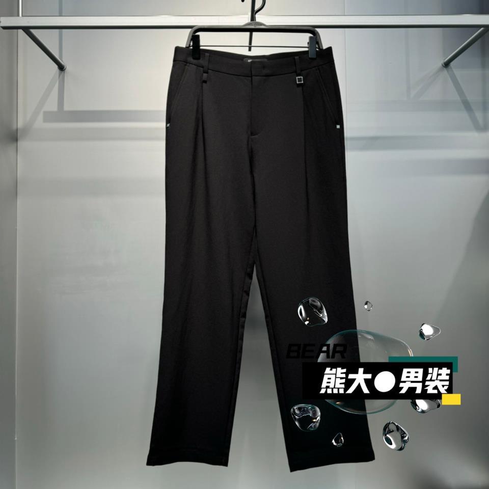 B1GBF2241太平鸟男装2025夏季新款时尚百搭商务黑色休闲西裤  599