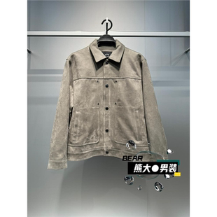 B1BCF1207太平鳥男裝 新款 時尚 休閑百搭柳絮灰合體夾克899 2025春季