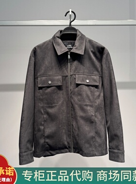 B1BCG1202太平鸟男装2026春季新款B1BCG120256宽松麂皮绒夹克 899