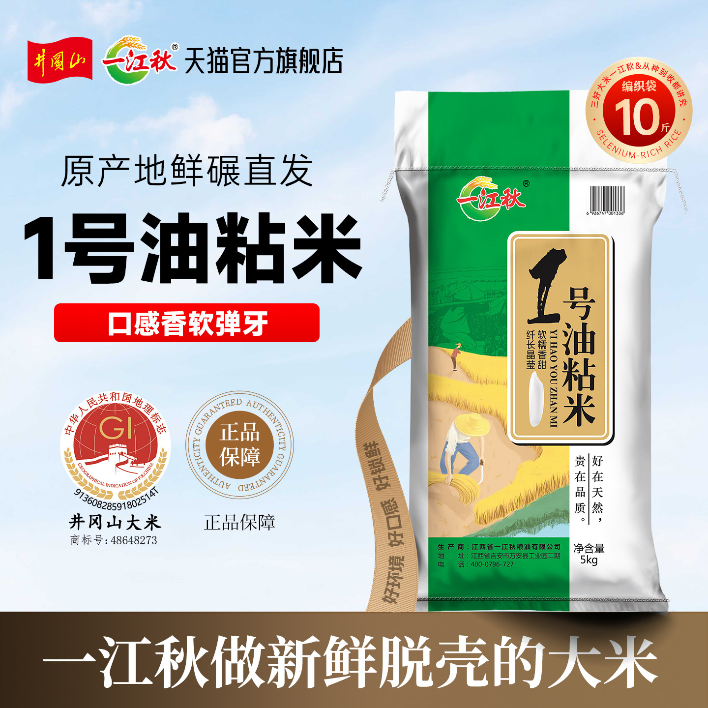 一江秋大米5kg1号油粘米长粒香大米10斤特价2025年新米